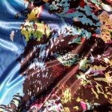 Ткань Атлас стрейч купон (океан)